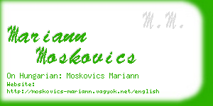 mariann moskovics business card